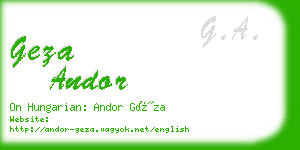 geza andor business card